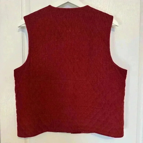 Pendleton womens 8 red/maroon corduroy Quilted Vest vintage full zip pockets - Picture 7 of 10